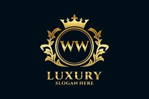 modelo de logotipo de luxo real inicial da carta ww em arte vetorial para projetos de marca luxuosos e outras ilustrações vetoriais. vetor