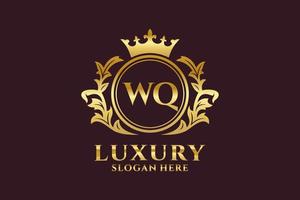 inicial wq letter modelo de logotipo de luxo real em arte vetorial para projetos de marca de luxo e outras ilustrações vetoriais. vetor