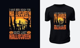 desenho de t-shirt halloween vetor