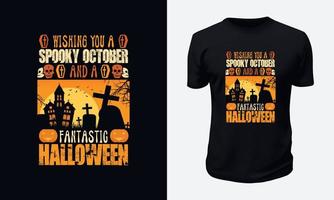 desenho de t-shirt halloween vetor