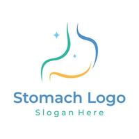 design de logotipo de modelo de saúde do estômago e cuidados com o estômago. sinal de logotipo para médico, negócios e branding. vetor