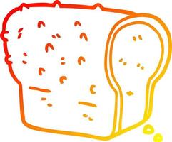 desenho de linha de gradiente quente desenho de pão vetor