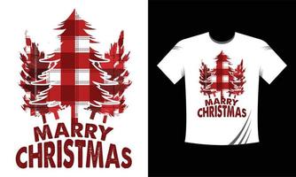 feliz natal modelo de design de t-shirt com árvore de natal e padrão de natal para celebração de natal. bom para cartões, camisetas, canecas e presentes. para homens, mulheres e roupas de bebê vetor