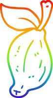 desenho de linha gradiente arco-íris desenho animado limão orgânico vetor
