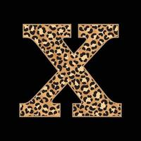 alfabeto maiúsculo leopardo ou desenho de letras para camiseta, caneca, adesivo, bolsa. vetor