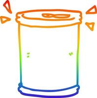 lata de refrigerante de desenho de linha de gradiente de arco-íris vetor