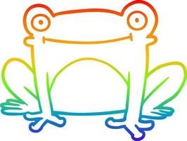 desenho de linha de gradiente de arco-íris sapo de desenho animado vetor