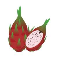 ilustração vetorial de clip art de design plano de fruta do dragão isolada em um fundo branco vetor