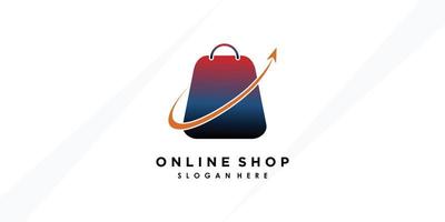 design de logotipo de loja online com vetor premium de conceito criativo