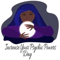 aumente seu dia de poderes psíquicos, ideia para um pôster, banner, panfleto ou cartão postal vetor