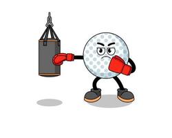 ilustração de boxeador de bola de golfe vetor