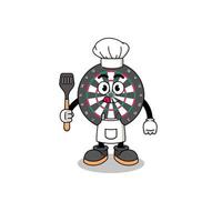ilustração de mascote do chef de dardos vetor