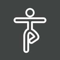 ícone invertido de linha de pose de ioga iii vetor