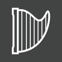 ícone invertido de linha de harpa vetor