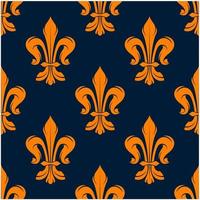 padrão floral vintage laranja e azul vetor