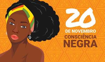 design de banner ao ar livre comemorando 20 de novembro dia da consciência negra vetor