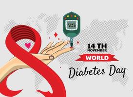 fundo comemorando o dia do diabetes 14 de novembro vetor