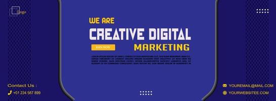 capa de facebook de marketing digital e modelo de banner da web vetor