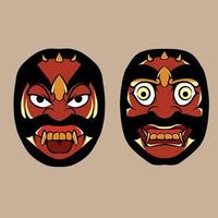 ilustração vetorial de máscara balinesa feita especialmente para uso de marca de publicidade de roupas e muitos outros vetor