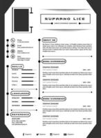 currículo minimalista ou modelo de cv vetor