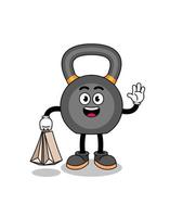 desenhos animados de compras de kettlebell vetor