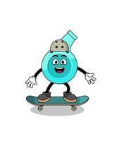 apito mascote jogando um skate vetor