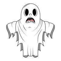 ilustração de desenho animado de fantasma fofo vetor
