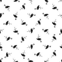 conjunto de modelo de ícone de flamingo preto sobre fundo branco vetor