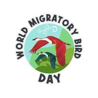 conceito de dia mundial das aves migratórias vetor