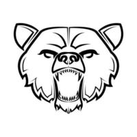 arte de linha preto e branco de cabeça de urso bom uso para símbolo mascote ícone avatar tatuagem logotipo de design de camiseta. vetor
