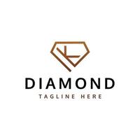 design de logotipo de diamante letra k vetor