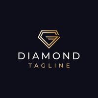 design de logotipo de letra g de diamante dourado de luxo vetor