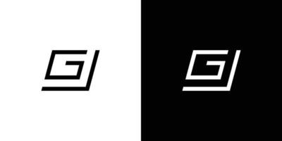 design de logotipo gj exclusivo e moderno vetor