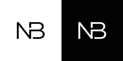 resumo de design de logotipo inicial nb moderno e simples vetor