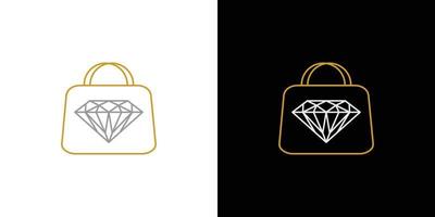 design de logotipo de saco de diamante moderno e luxuoso vetor