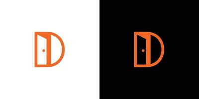 design de logotipo de porta inicial de letra d simples e moderno vetor