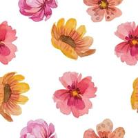 tecido de padrão de flores em aquarela vetor