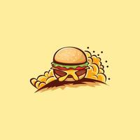 logotipo de design criativo de menu de comida de hambúrguer vetor