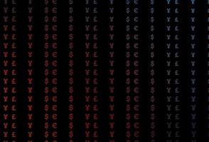 textura vector azul, vermelho escuro com símbolos financeiros.