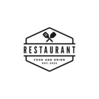 design de logotipo plano simples de restaurante vetor