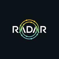 logotipo criativo de texto de marca de tecnologia de radar vetor