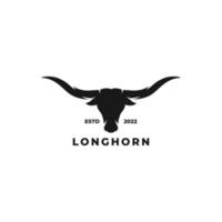 vetor de design de logotipo plano simples longhorn