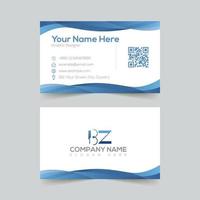 modelo de cartão horizontal azul para escritório corporativo vetor