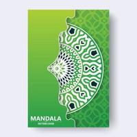 design de capa de mandala verde elegante vetor