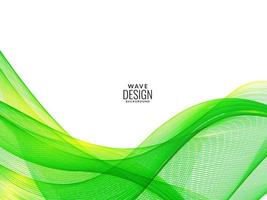 verde fluindo onda elegante em padrão de ilustração de fundo branco vetor