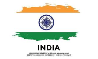 vetor de design de bandeira da índia de textura grunge colorida desbotada