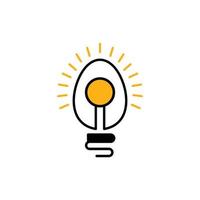 solução de luz de lâmpada de ovo logotipo moderno vetor