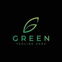 letra g eco folha verde design de logotipo de natureza vetor