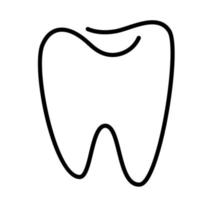 ícone do logotipo do dente para modelo de design de atendimento odontológico de dentista ou estomatologia. símbolo de contorno de linha preta isolado vetorial para clínica odontológica ou centro médico e pacote de pasta de dente vetor