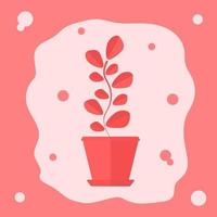 uma flor rosa em um vaso vetor